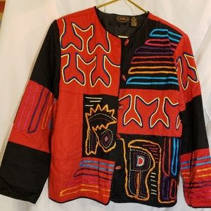 Allure button up jacket xl great embroidery. (C2)